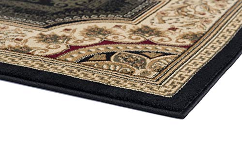 Jayden Traditional Oriental Black Scatter Mat Rug, 2' x 3'