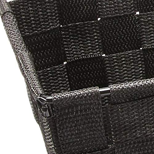 Whitmor 6581-2712-BLK Woven Strap Small Shelf Tote Black