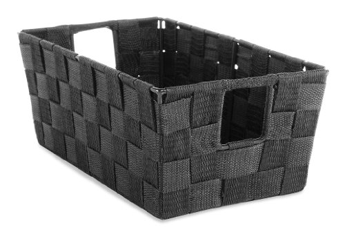 Whitmor 6581-2712-BLK Woven Strap Small Shelf Tote Black