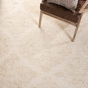 SAFAVIEH Abstract Collection 8' x 10' Ivory/Beige ABT346B Handmade Premium Wool Area Rug