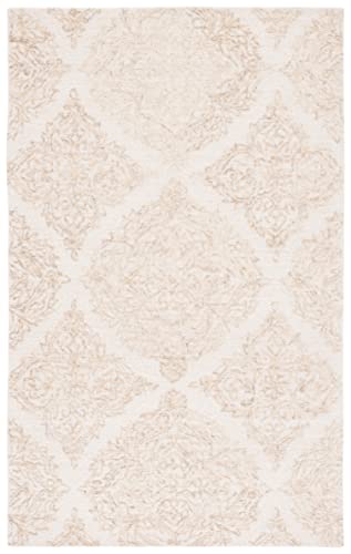 SAFAVIEH Abstract Collection 8' x 10' Ivory/Beige ABT346B Handmade Premium Wool Area Rug