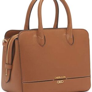 Calvin Klein Sophia Micro Pebble Leather Satchel, Caramel