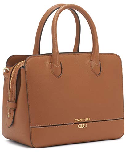 Calvin Klein Sophia Micro Pebble Leather Satchel, Caramel