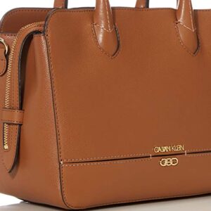 Calvin Klein Sophia Micro Pebble Leather Satchel, Caramel