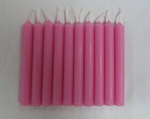 set of 10 4″ mini ritual chime / spell candles: pink