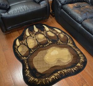 bear claw rustic lodge paw area rug 3’8 w x 4’10 l