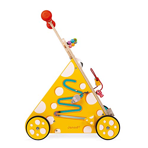 Janod Wooden Activity Baby Walker Cat - 21.1" Tall - Ages 12 Months+ - J08005