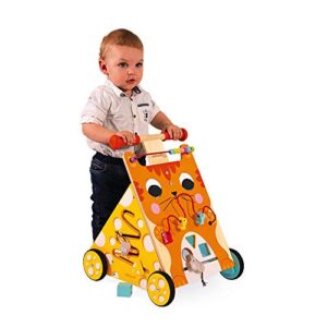 Janod Wooden Activity Baby Walker Cat - 21.1" Tall - Ages 12 Months+ - J08005