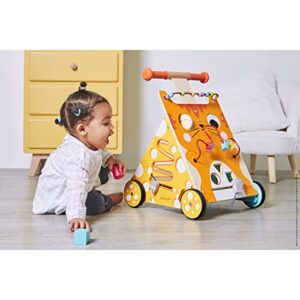 Janod Wooden Activity Baby Walker Cat - 21.1" Tall - Ages 12 Months+ - J08005