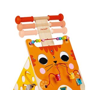 Janod Wooden Activity Baby Walker Cat - 21.1" Tall - Ages 12 Months+ - J08005