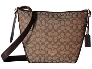 coach small dufflette in signature li/khaki/brown one size