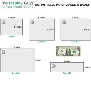 TheDisplayGuys 25-Pack #33 Cotton Filled Cardboard Paper Jewelry Box Gift Case - Gold Foil (3 1/2" x 3 1/2" x 1")