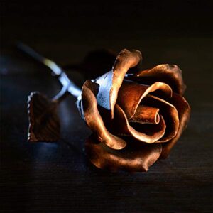 Handcrafted Metal Rose (Copper Stained) - Romantic Anniversary Flower