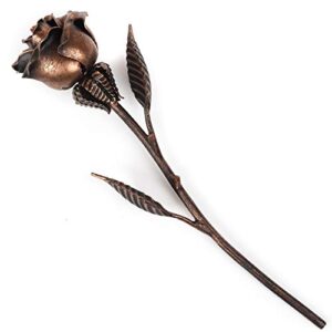 Handcrafted Metal Rose (Copper Stained) - Romantic Anniversary Flower