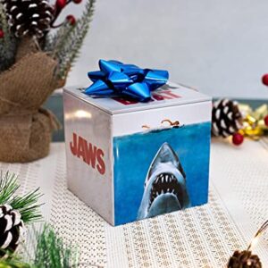 JAWS Logo Tin Storage Box Cube Organizer with Lid | 4 Inches