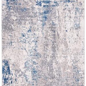 SAFAVIEH Aston Collection 3' x 5' Grey / Navy ASN718F Modern Abstract Non-Shedding Living Room Bedroom Accent Rug