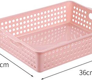 Lawei 8 Pack Plastic Storage Baskets - Colorful Paper Organizer Baskets Plastic Shelf Bins with Handles, Classroom Office File Holder for Home Office School