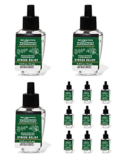 Bath & Body Works Eucalyptus Spearmint Wallflowers Aromatherapy Refills (12-Bulbs)