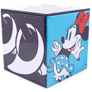 Disney All Eyes on Minnie Mouse 4-Inch Tin Storage Box Cube Organizer with Lid | Basket Container, Cubby Cube Closet Organizer, Home Decor Playroom Accessories | Cute Gifts And Collectibles