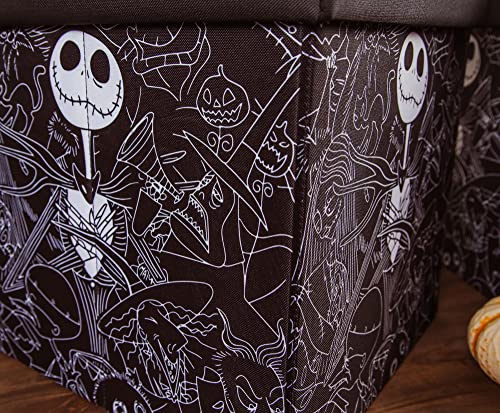 Disney The Nightmare Before Christmas Jack Skellington 15-Inch Storage Bin Cube Organizers, Set of 2 | Fabric Basket Container, Cubby Closet Organizer, Home Decor for Playroom | Gifts And Collectibles