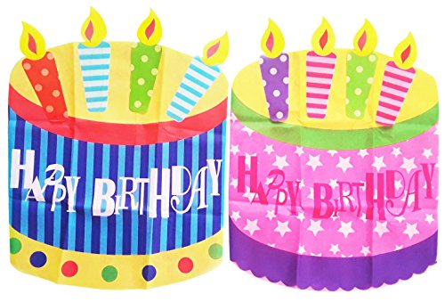 Chair Cover 2 Happy Birthday Birthday Cake with Candles Design (Boy and Girl)