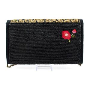 Mary Frances Flowers Gone Wild Beaded Animal Print Floral Crossbody Clutch Handbag, Multi