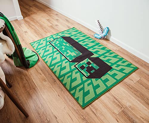 Minecraft Green Creeper Printed Area Rug | 60 x 39 Inches