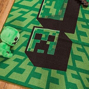 Minecraft Green Creeper Printed Area Rug | 60 x 39 Inches