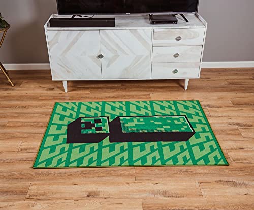 Minecraft Green Creeper Printed Area Rug | 60 x 39 Inches