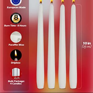 Ner Mitzvah Passover Seder Candles - 8 Hour Burn Time - European Made - Pack of 4 Taper Candles