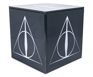 ukonic harry potter deathly hallows tin storage box cube organizer with lid | 4 inches
