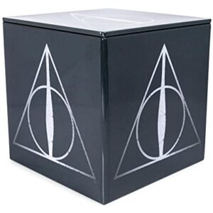 Ukonic Harry Potter Deathly Hallows Tin Storage Box Cube Organizer with Lid | 4 Inches