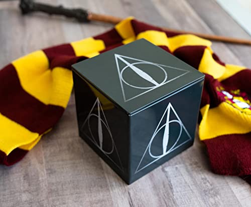 Ukonic Harry Potter Deathly Hallows Tin Storage Box Cube Organizer with Lid | 4 Inches