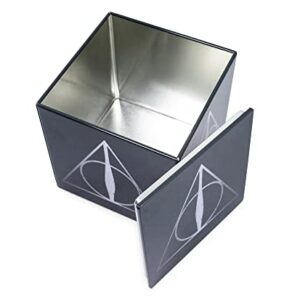 Ukonic Harry Potter Deathly Hallows Tin Storage Box Cube Organizer with Lid | 4 Inches