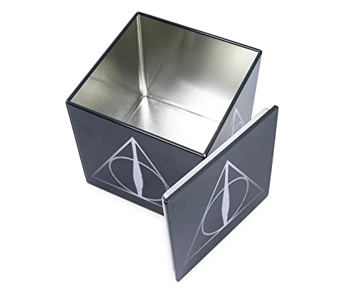 Ukonic Harry Potter Deathly Hallows Tin Storage Box Cube Organizer with Lid | 4 Inches