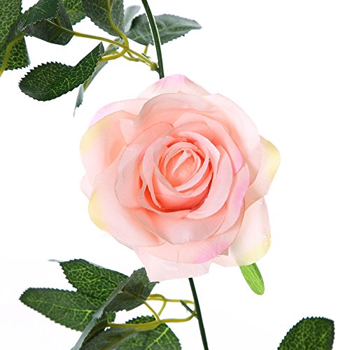 Felice Arts 2 Pack Pink Artificial Floral Garland 13 FT Fake Rose Vine Hanging Rose Garland for Wedding Flowers Table Centerpiece Arrangement Room Baby Shower Teepee Mirror Decor