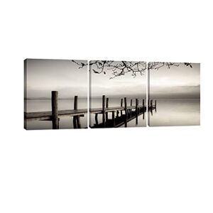 pyradecor peace 3 panels black and white landscape canvas prints on canvas wall art modern stretched pictures paintings artwork for living room bedroom home décor