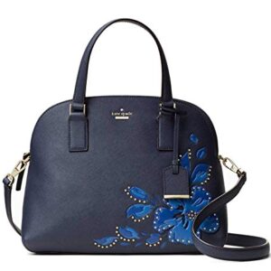 Kate Spade New York Cameron Street Hibiscus Lottie Leather Satchel Bag, Blazer Blue