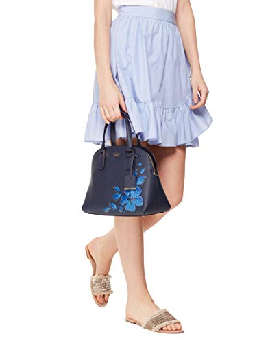 Kate Spade New York Cameron Street Hibiscus Lottie Leather Satchel Bag, Blazer Blue