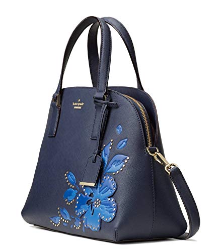 Kate Spade New York Cameron Street Hibiscus Lottie Leather Satchel Bag, Blazer Blue