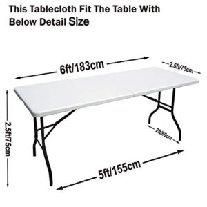 ABCCANOPY Spandex Open Back Table Cover 6 ft. Fitted Polyester Tablecloth Stretch Spandex Tablecover Table Toppers 30+ Colors