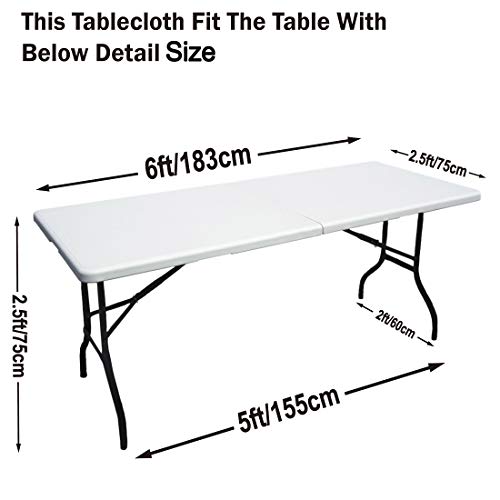 ABCCANOPY Spandex Open Back Table Cover 6 ft. Fitted Polyester Tablecloth Stretch Spandex Tablecover Table Toppers 30+ Colors