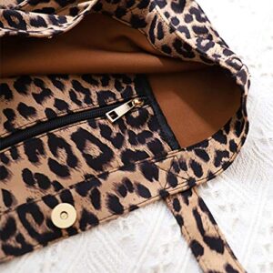 Leopard Shoulder Bag Soft Large Tote Purse Handbag Travel Satchel for Women