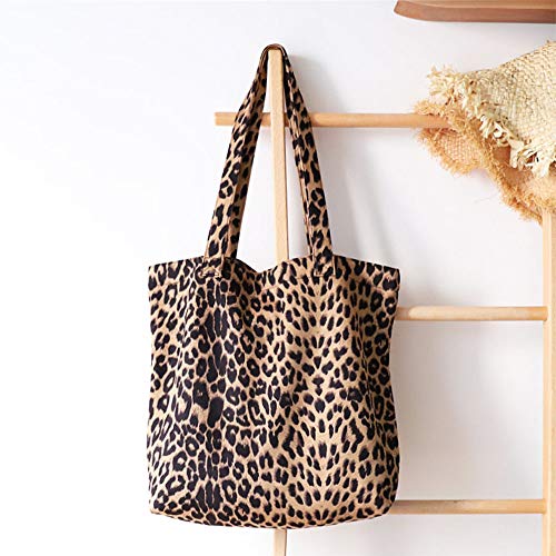 Leopard Shoulder Bag Soft Large Tote Purse Handbag Travel Satchel for Women