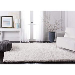 Safavieh Atlantic Shag Collection 8' x 10' Ivory ATG101A Handmade Solid 1.2-inch Thick Area Rug
