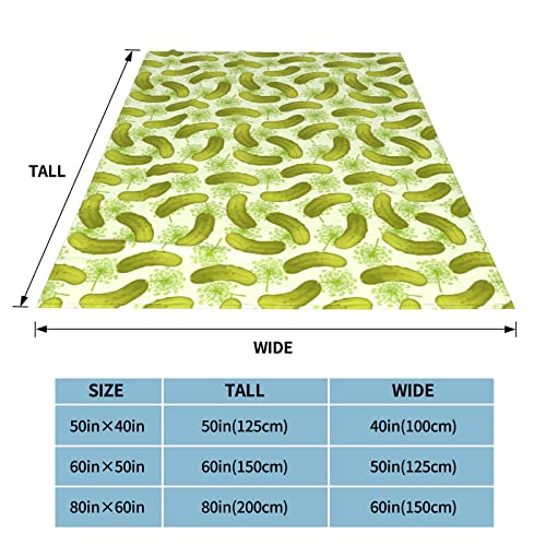 Throw Blanket New Dill Pickles Ultra- Soft Micro Fleece Blanket Throw 50"" x40 Cozy Luxury Bed Blanket for Bed Sofa Couch Living Room Fall Spring Winter Use Throw Blanket for Men Womens BONLOR