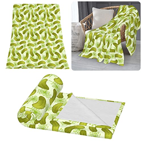 Throw Blanket New Dill Pickles Ultra- Soft Micro Fleece Blanket Throw 50"" x40 Cozy Luxury Bed Blanket for Bed Sofa Couch Living Room Fall Spring Winter Use Throw Blanket for Men Womens BONLOR