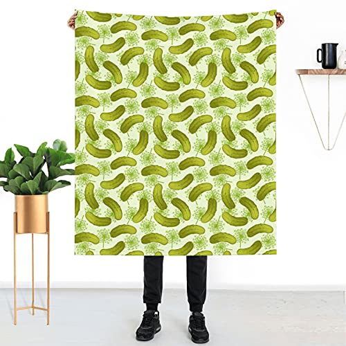 Throw Blanket New Dill Pickles Ultra- Soft Micro Fleece Blanket Throw 50"" x40 Cozy Luxury Bed Blanket for Bed Sofa Couch Living Room Fall Spring Winter Use Throw Blanket for Men Womens BONLOR