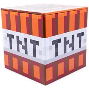 MINECRAFT TNT 4-Inch Tin Storage Box Cube Organizer with Lid | Basket Container, Cubby Cube Closet Organizer, Home Decor Playroom Accessories | Video Game Toys, Gifts And Collectibles