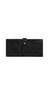 madewell women’s the leather post wallet, true black, one size
